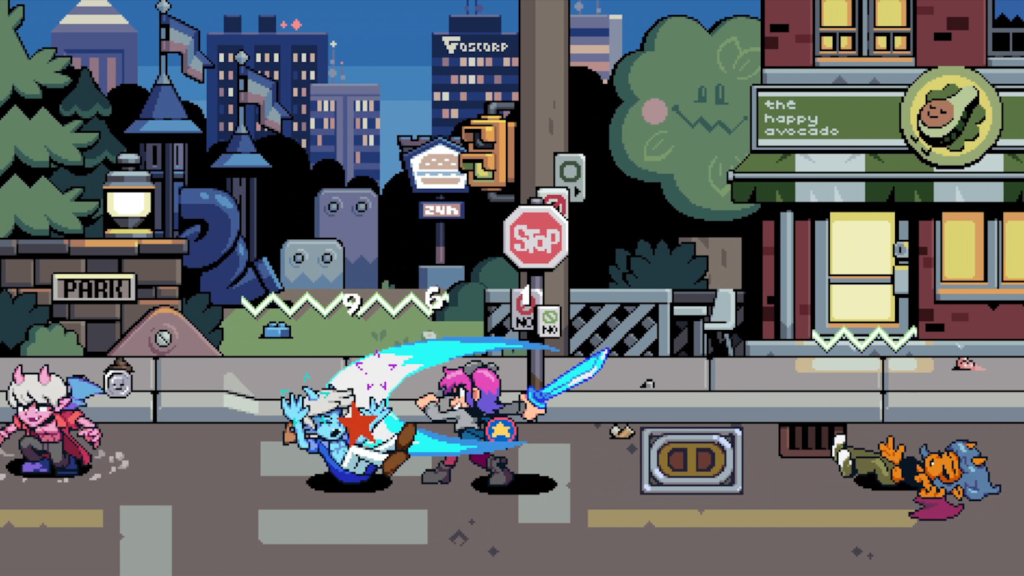 Gameplay vibrante e review Scott Pilgrim EX com pixel art.